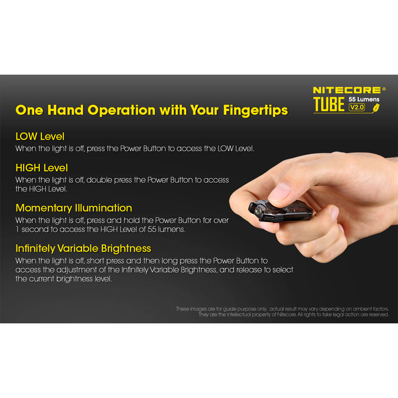 Tube V2 55 Lumen Rechargeable Keychain Flashlight